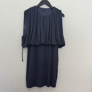Zara Navy Gathered Dress